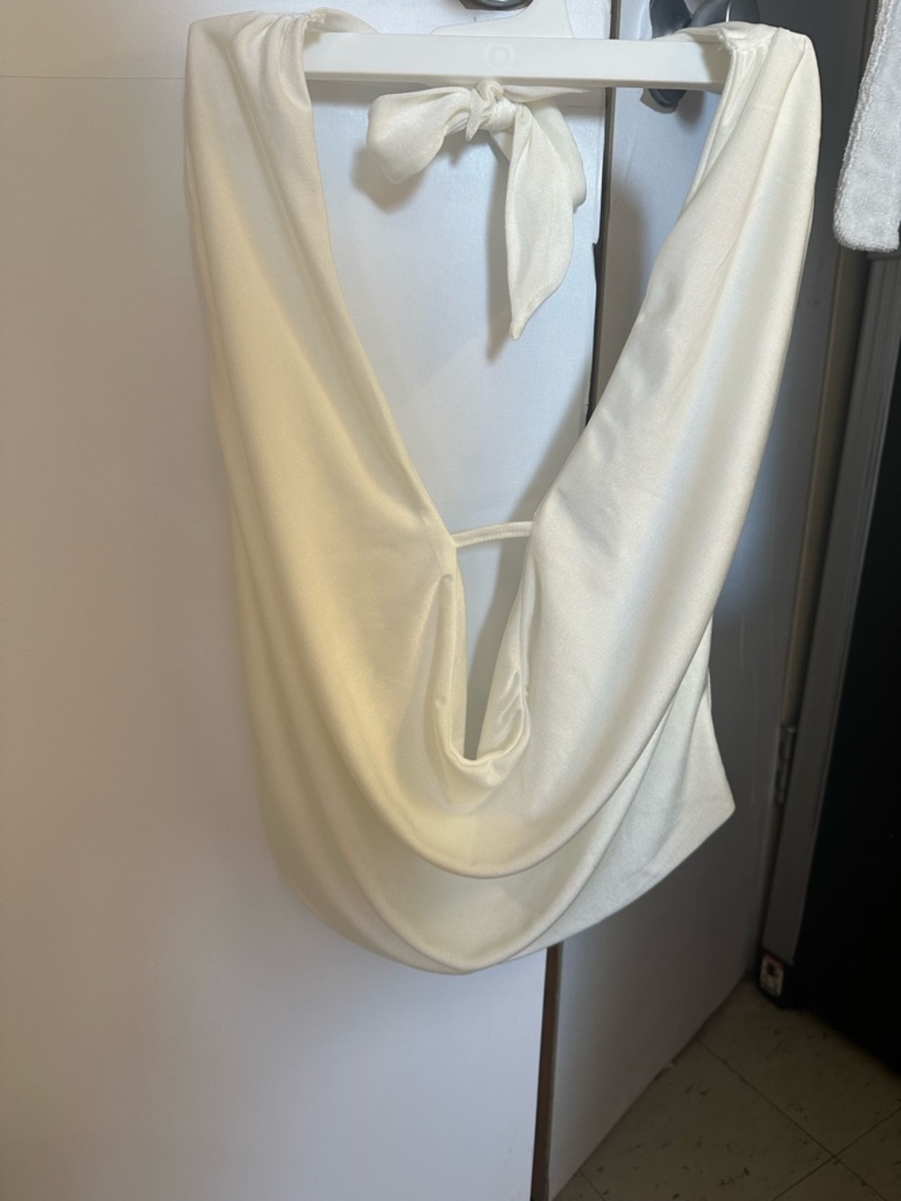 Ivory Draped Halter Top